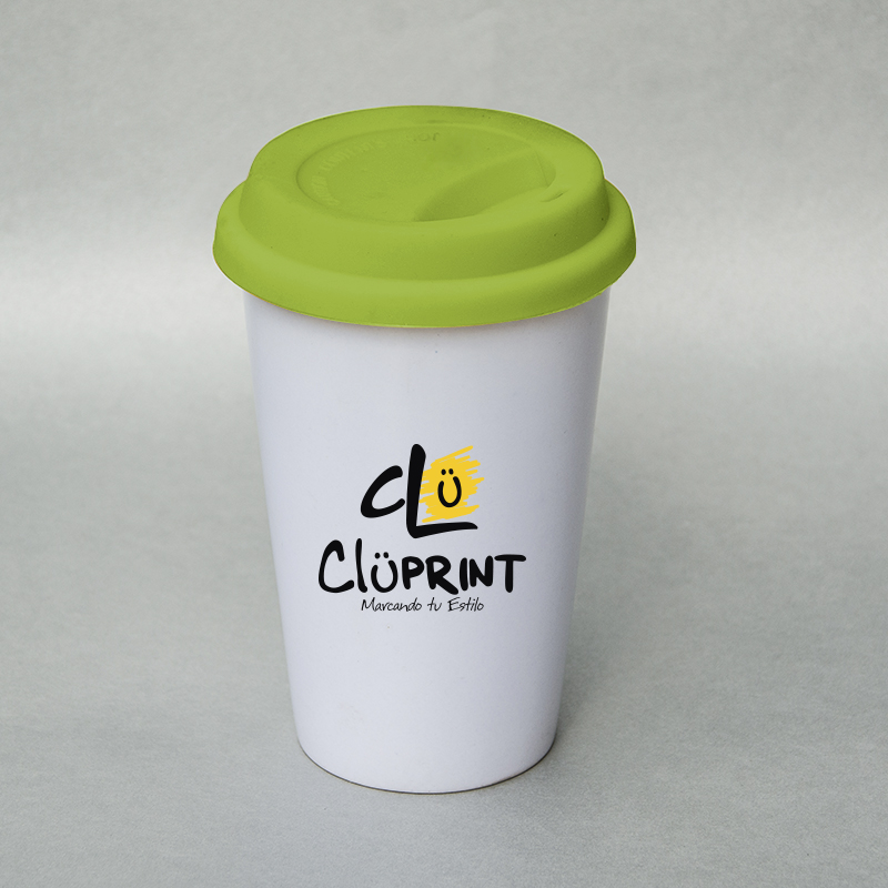 Mug tapa silicona verde